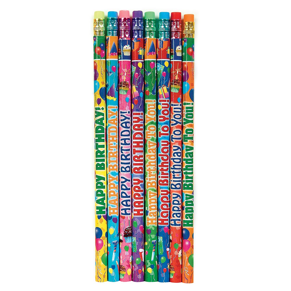 Fancy Happy Birthday Pencils - Item No: 2002