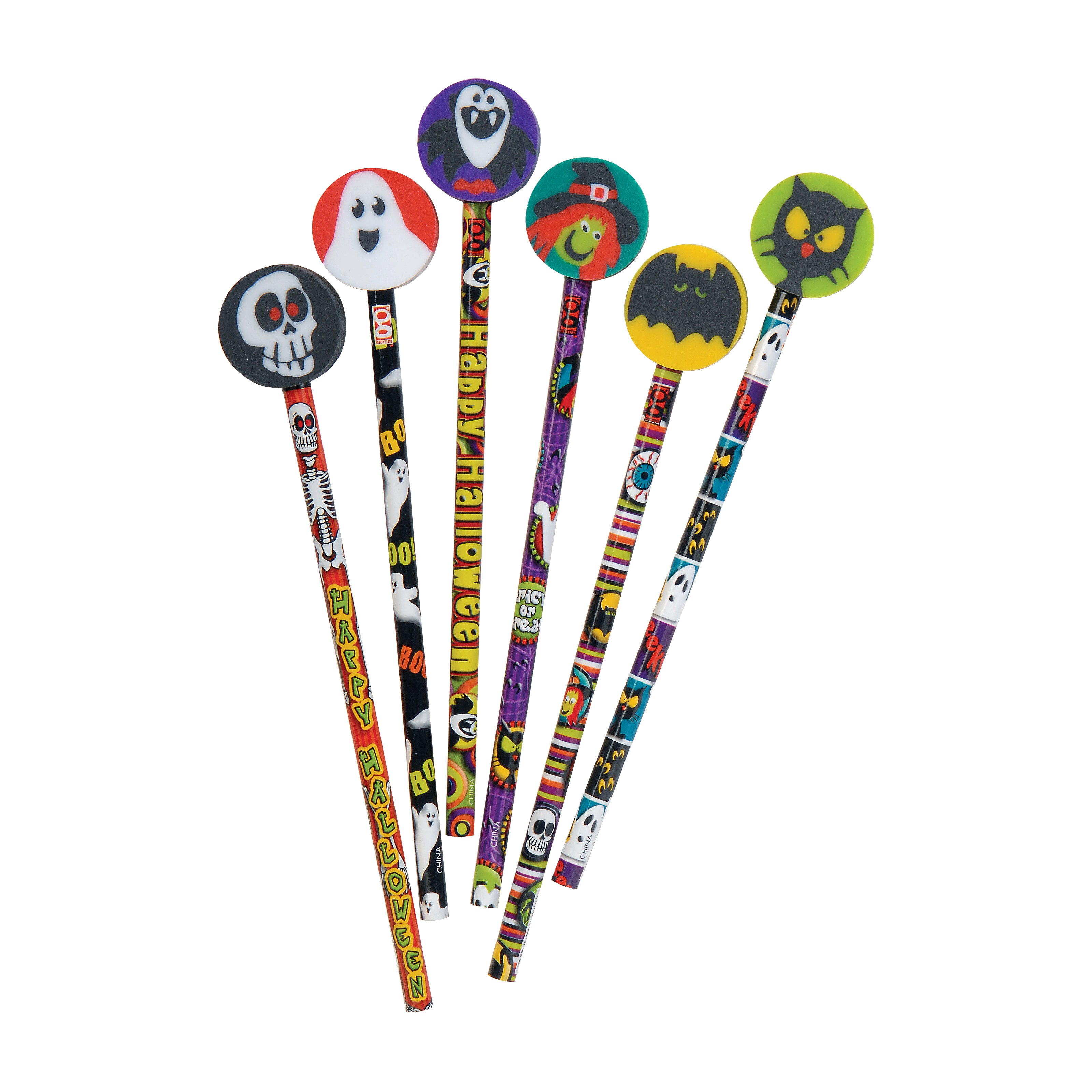 Boo Buddies Pencils With Giant Erasers