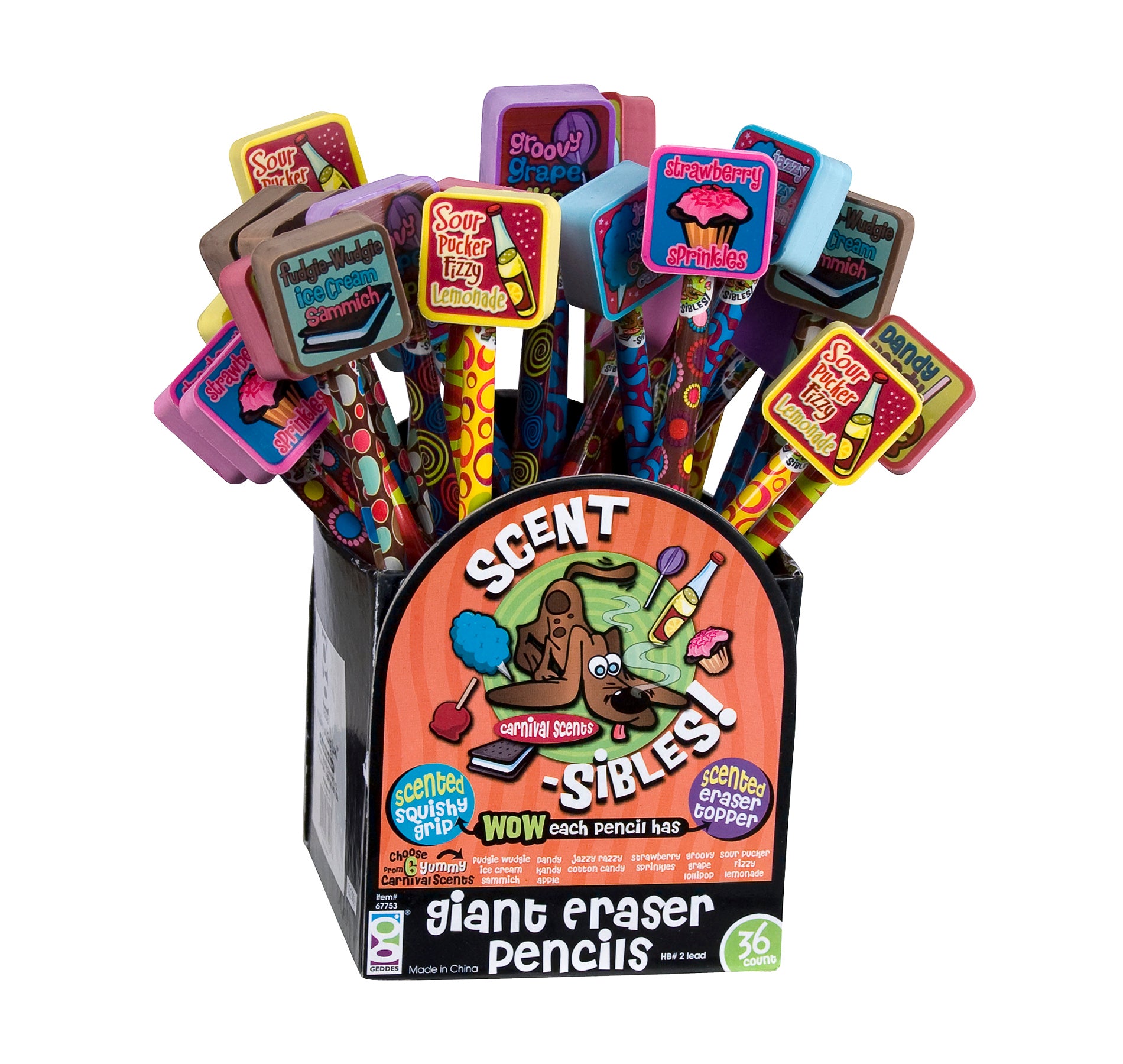 Scent-Sibles Pencils With Giant Erasers