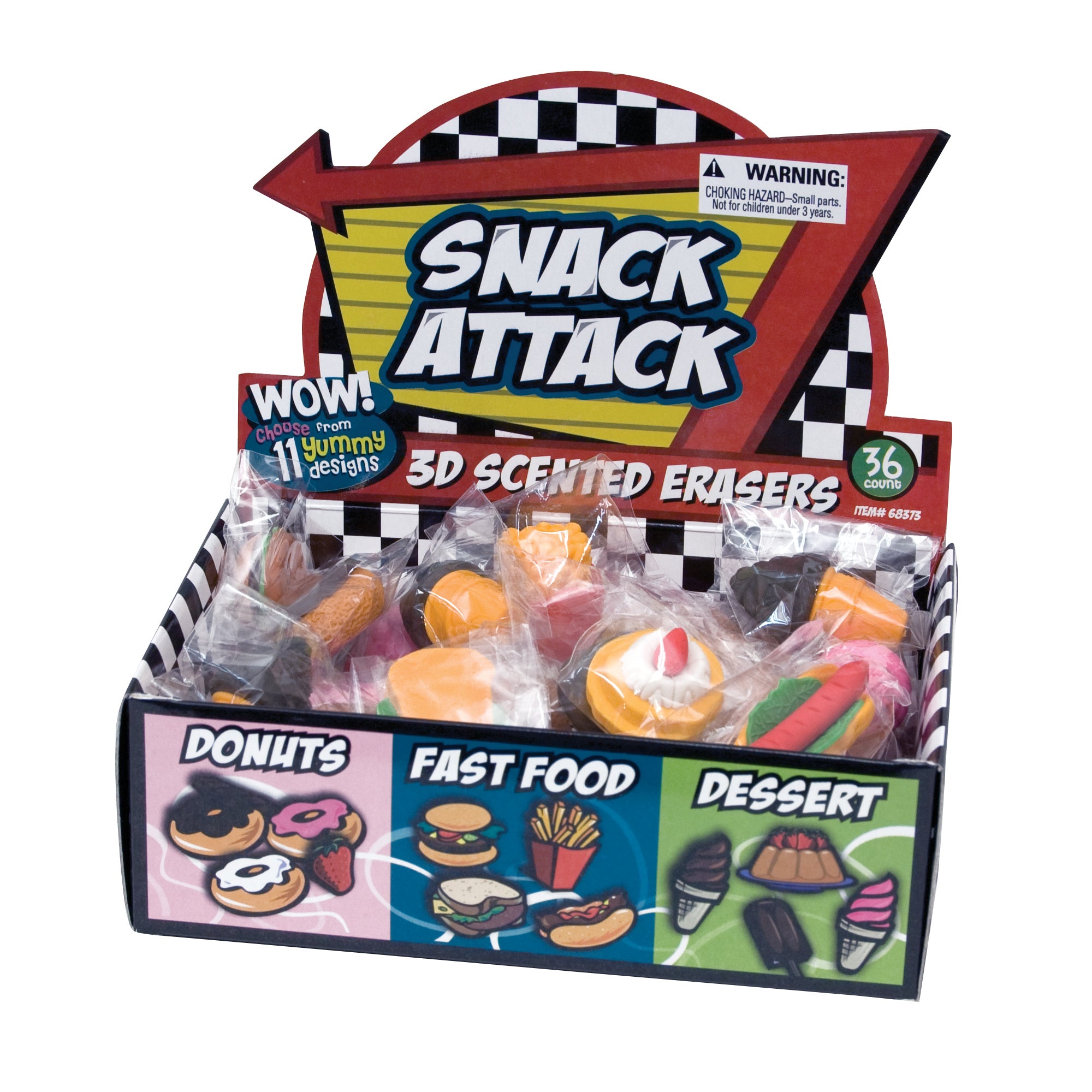 Snack Attack 3D Scented Eraser Display