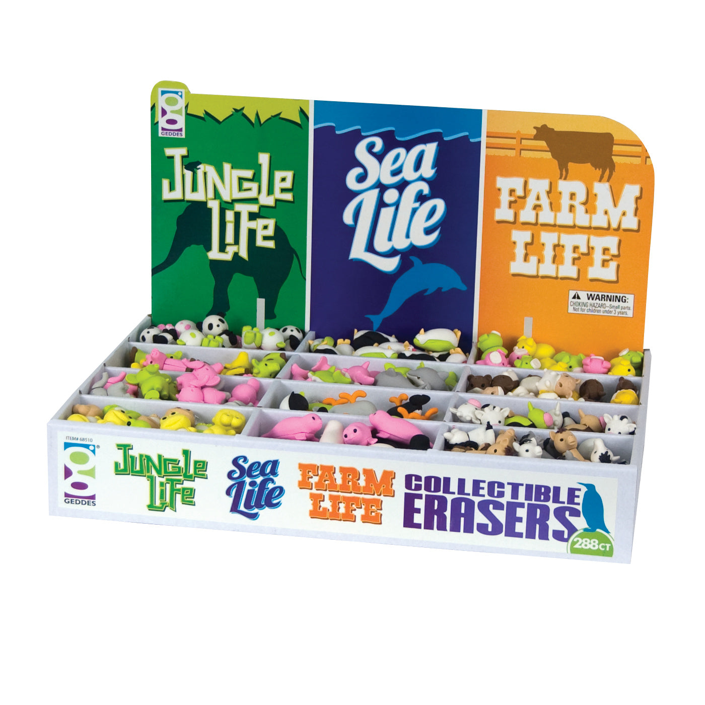 Jungle, Sea, and Farm Life 3D Eraser Assortment