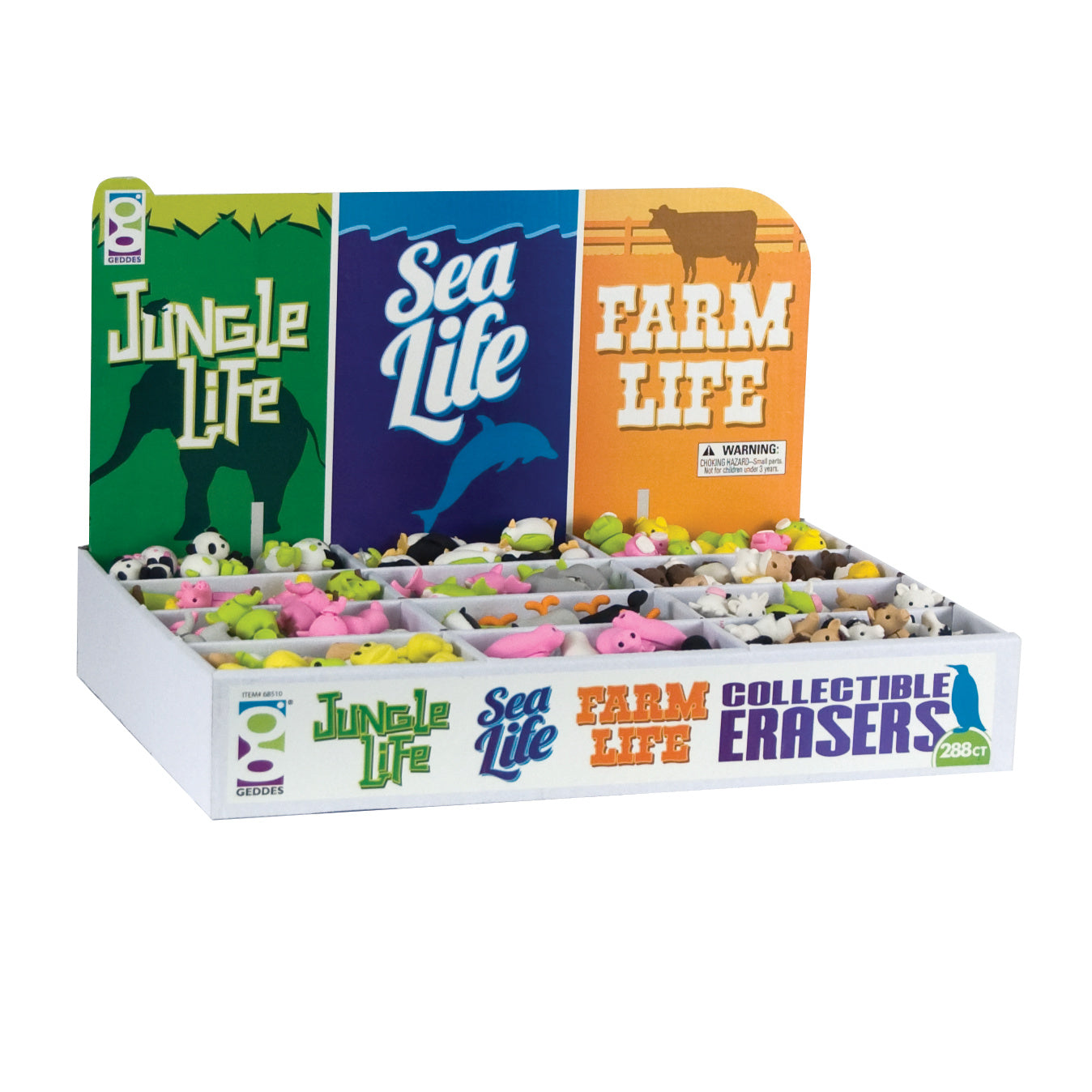 Jungle, Sea, and Farm Life 3D Eraser Assortment