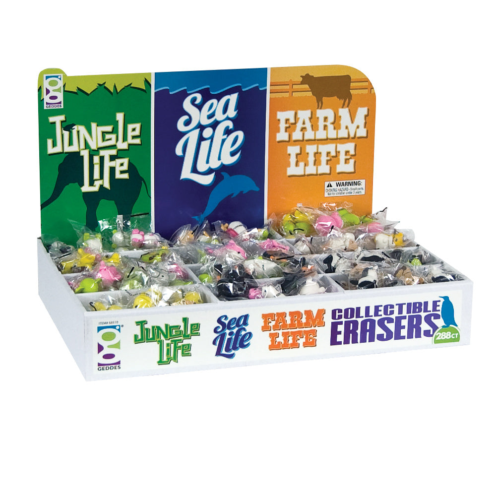 Jungle, Sea, and Farm Life 3D Eraser Assortment