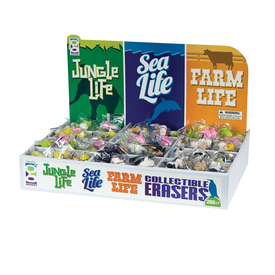 Jungle, Sea, and Farm Life 3D Eraser Assortment