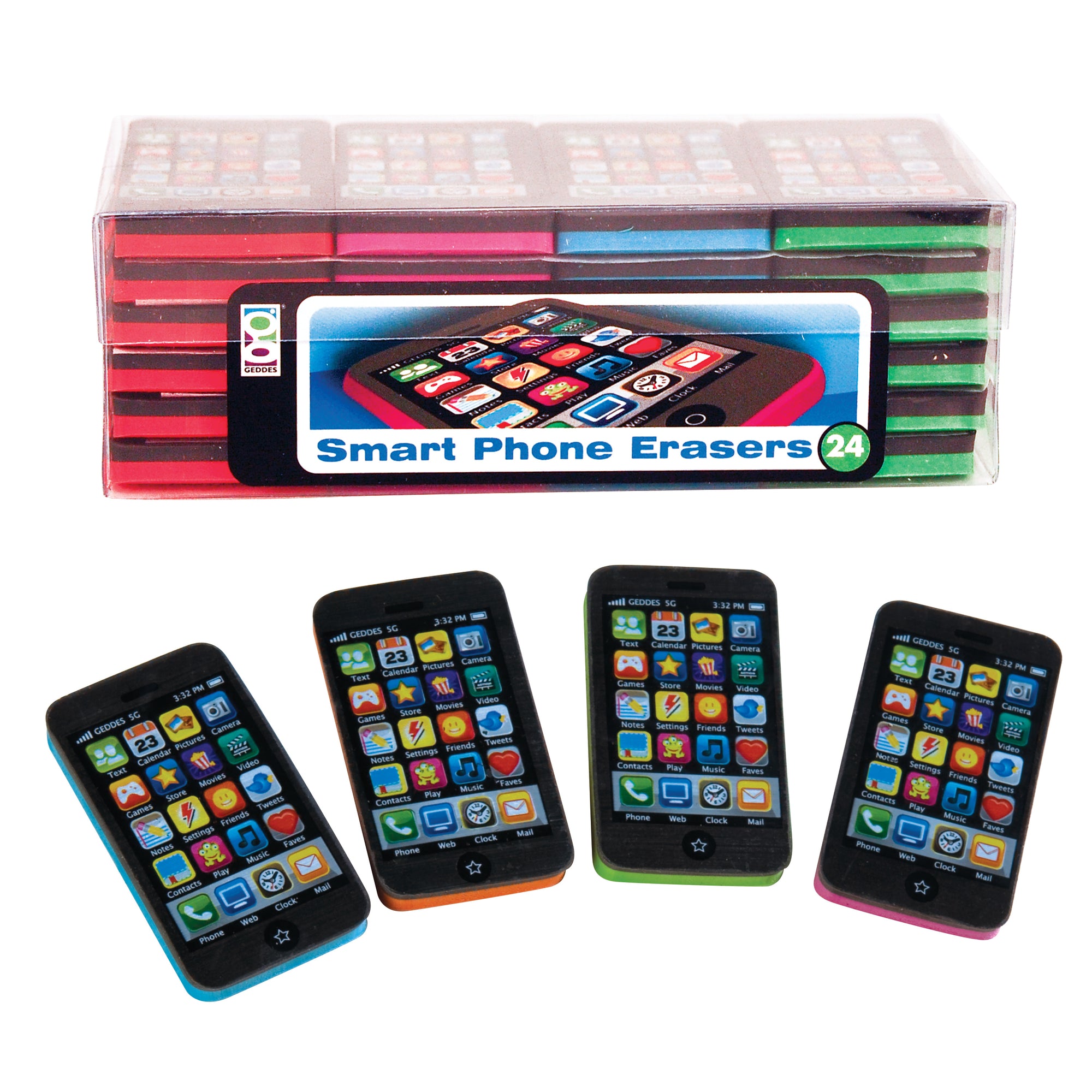 Smart Phone Erasers - 24 per display