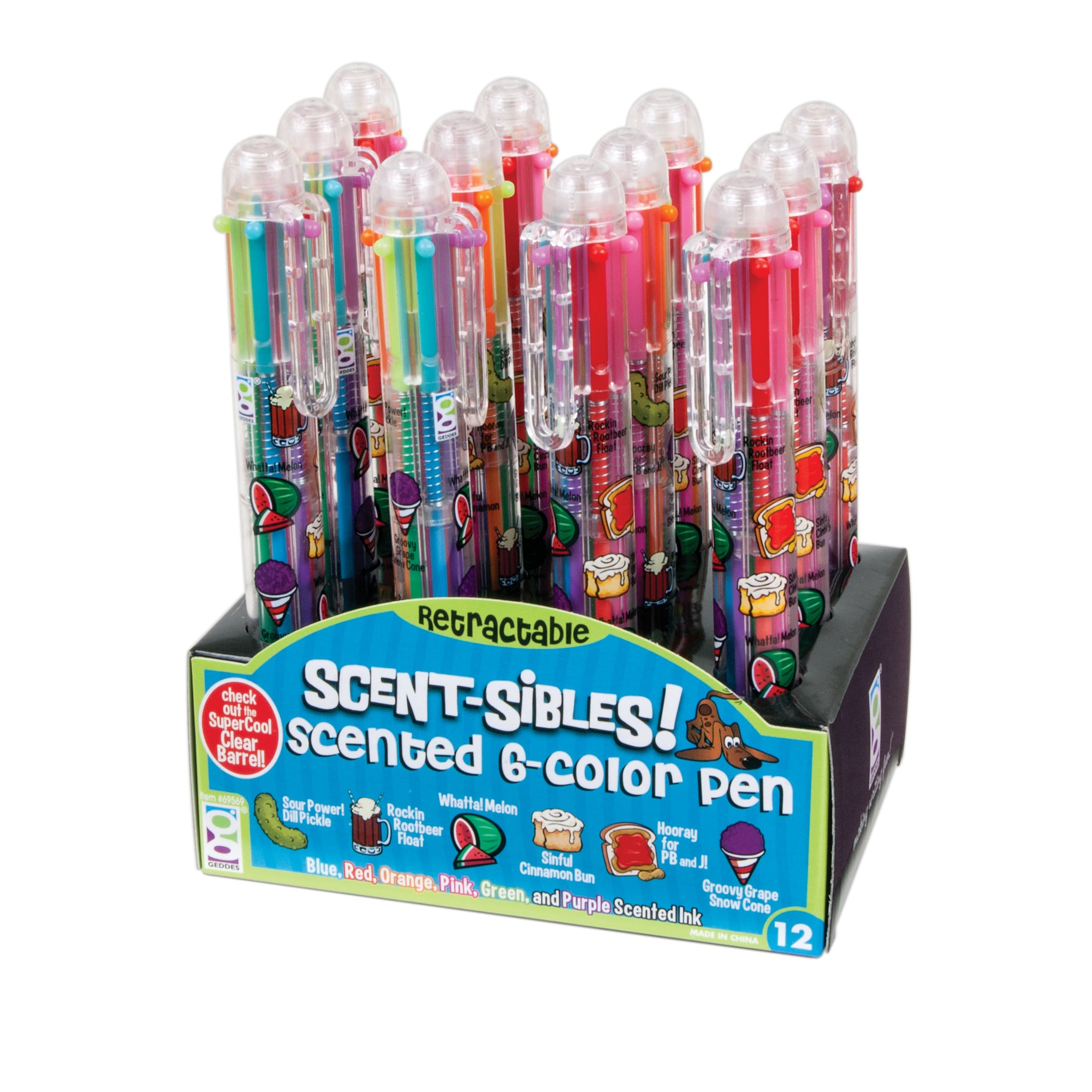 Scent-sibles Scented 6-Color Pens - 12 per display