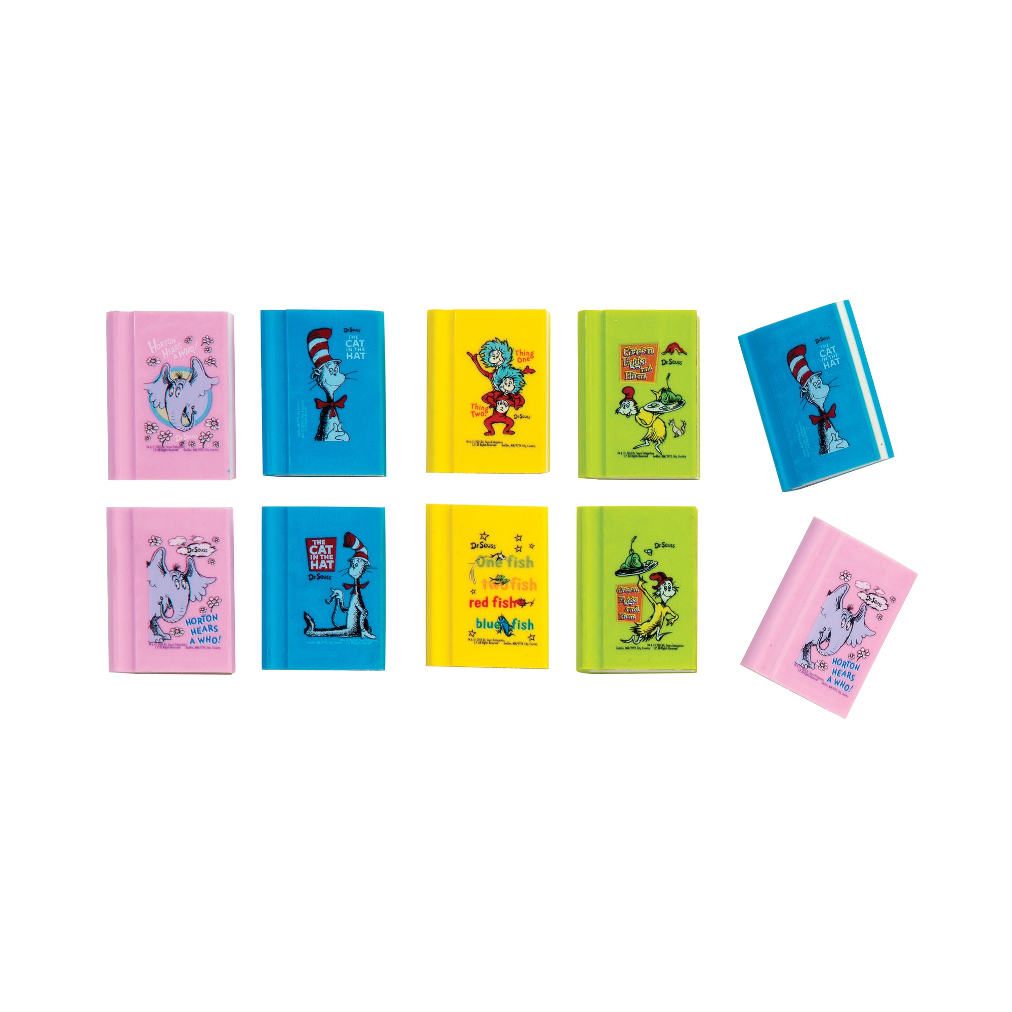 Dr. Seuss™ Book Erasers - 48 per tub