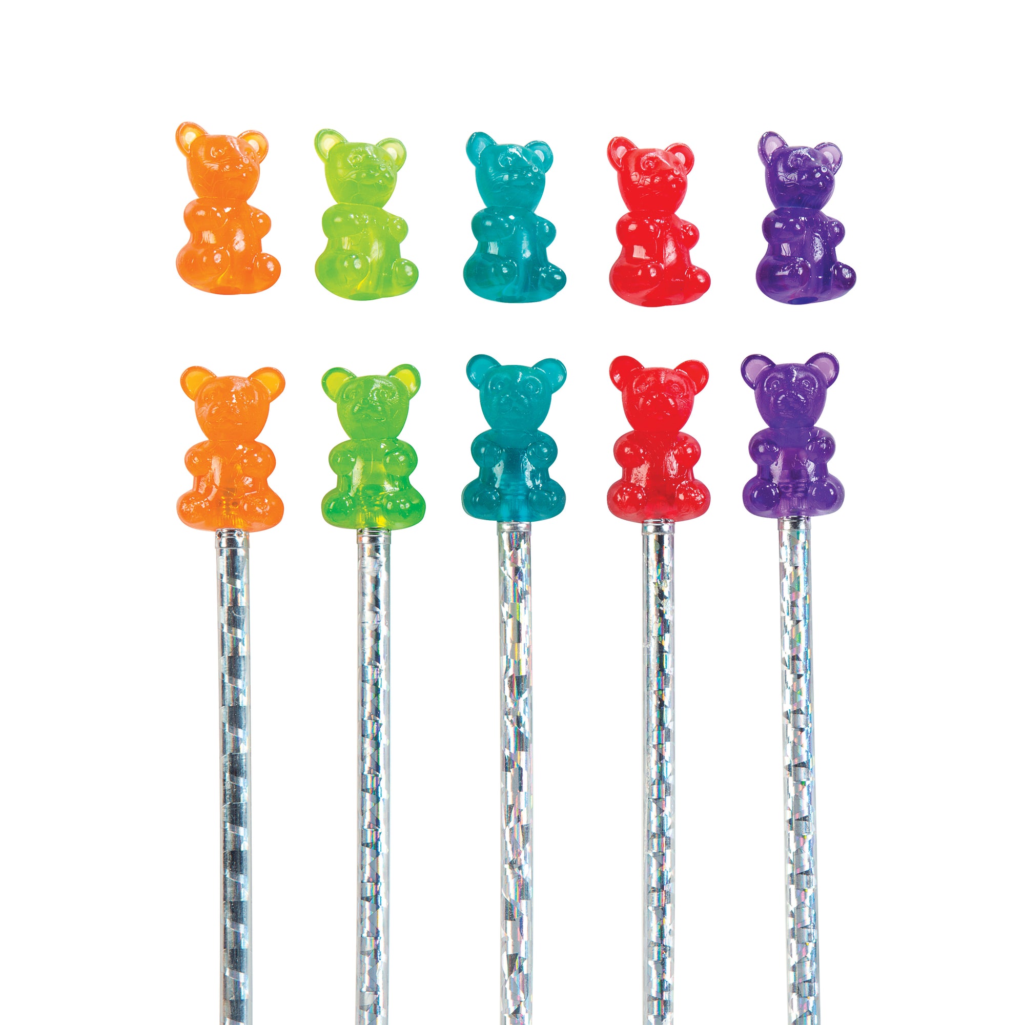 Scented Gummy Bear Pencil Toppers - 24 per tub