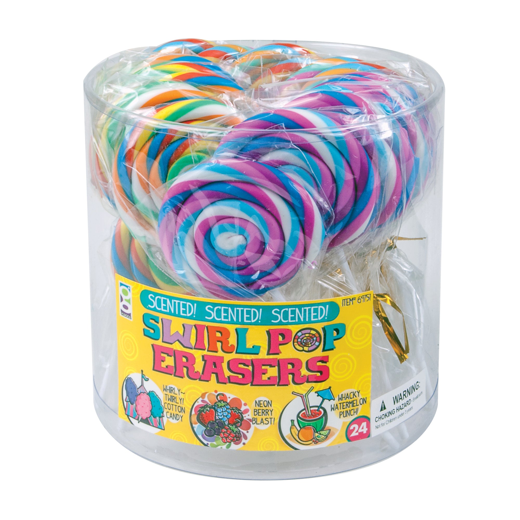 Scented Swirl Pop Erasers