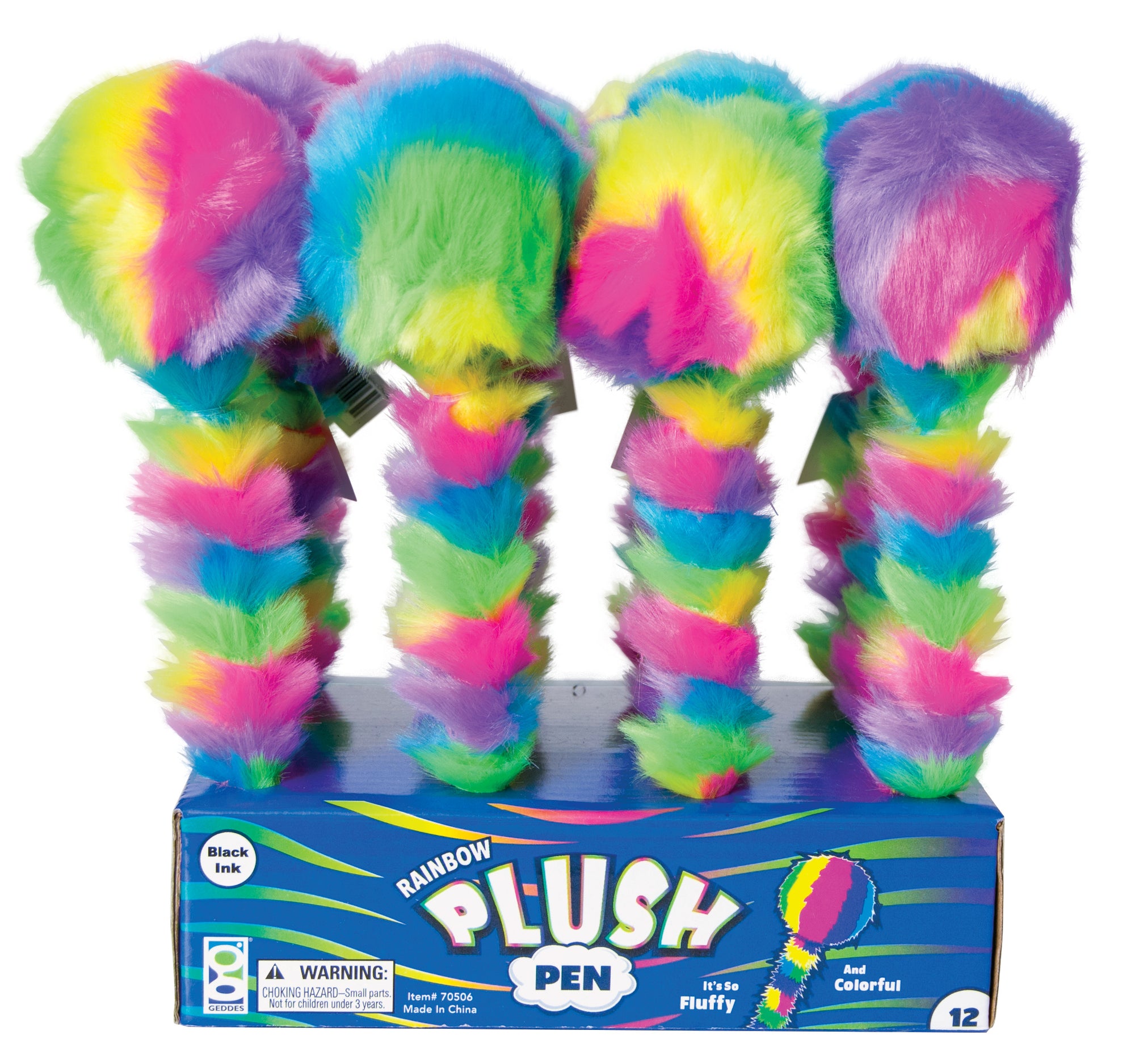 Rainbow Plush Pen - 12 per display