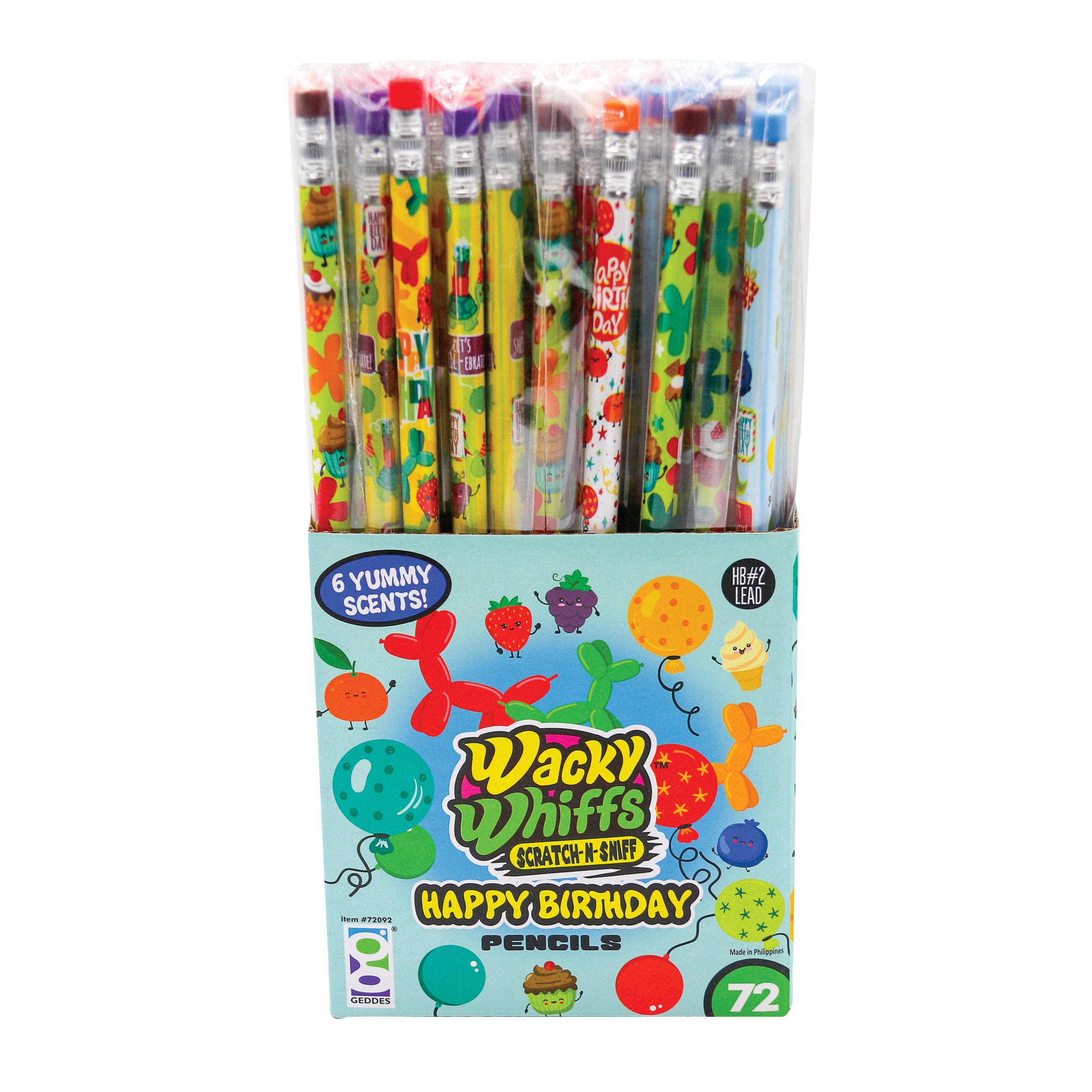 SAIWEILAI ONLINE 200 Pieces Happy Birthday Pencils Scented Pencils 10 style  Smelly Pencils Birthday Pencils with Fruit Elements for Teachers