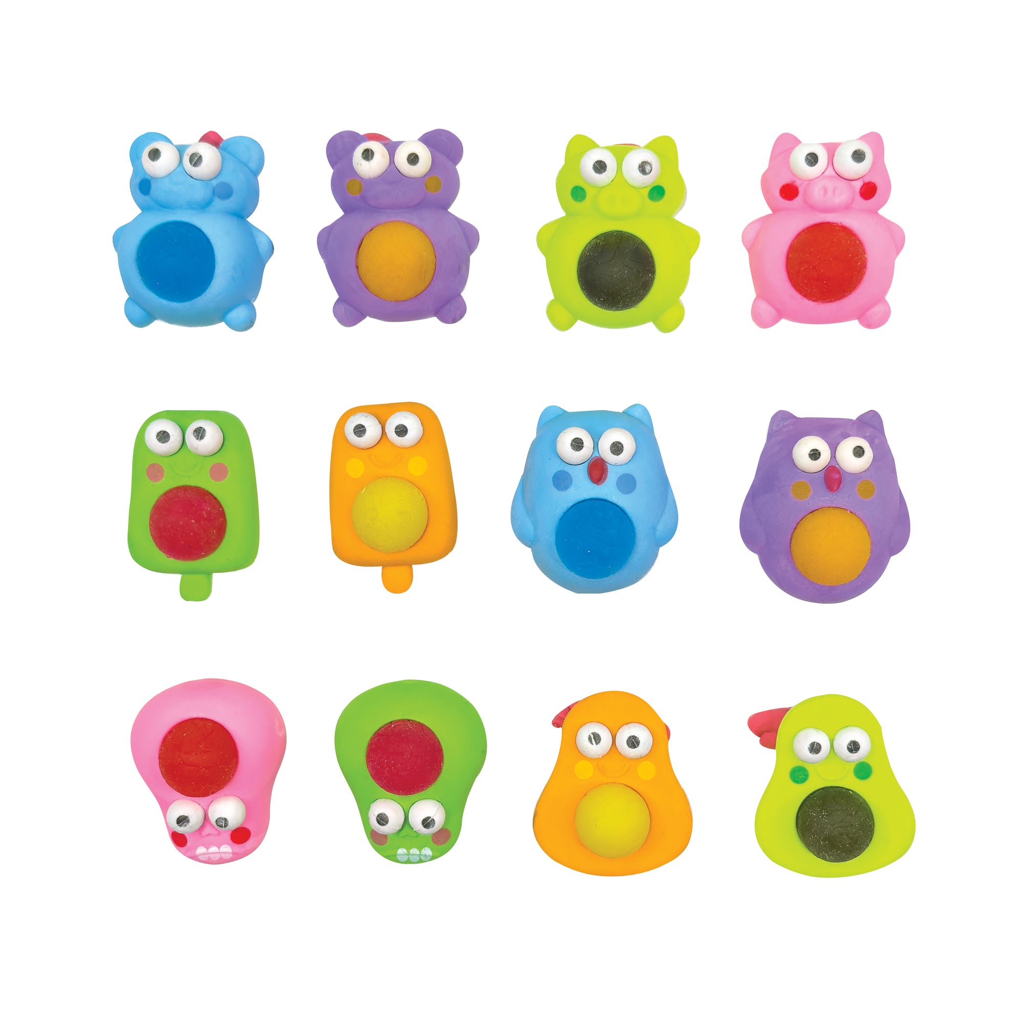 Squishy Eraser Friends - 36 per display