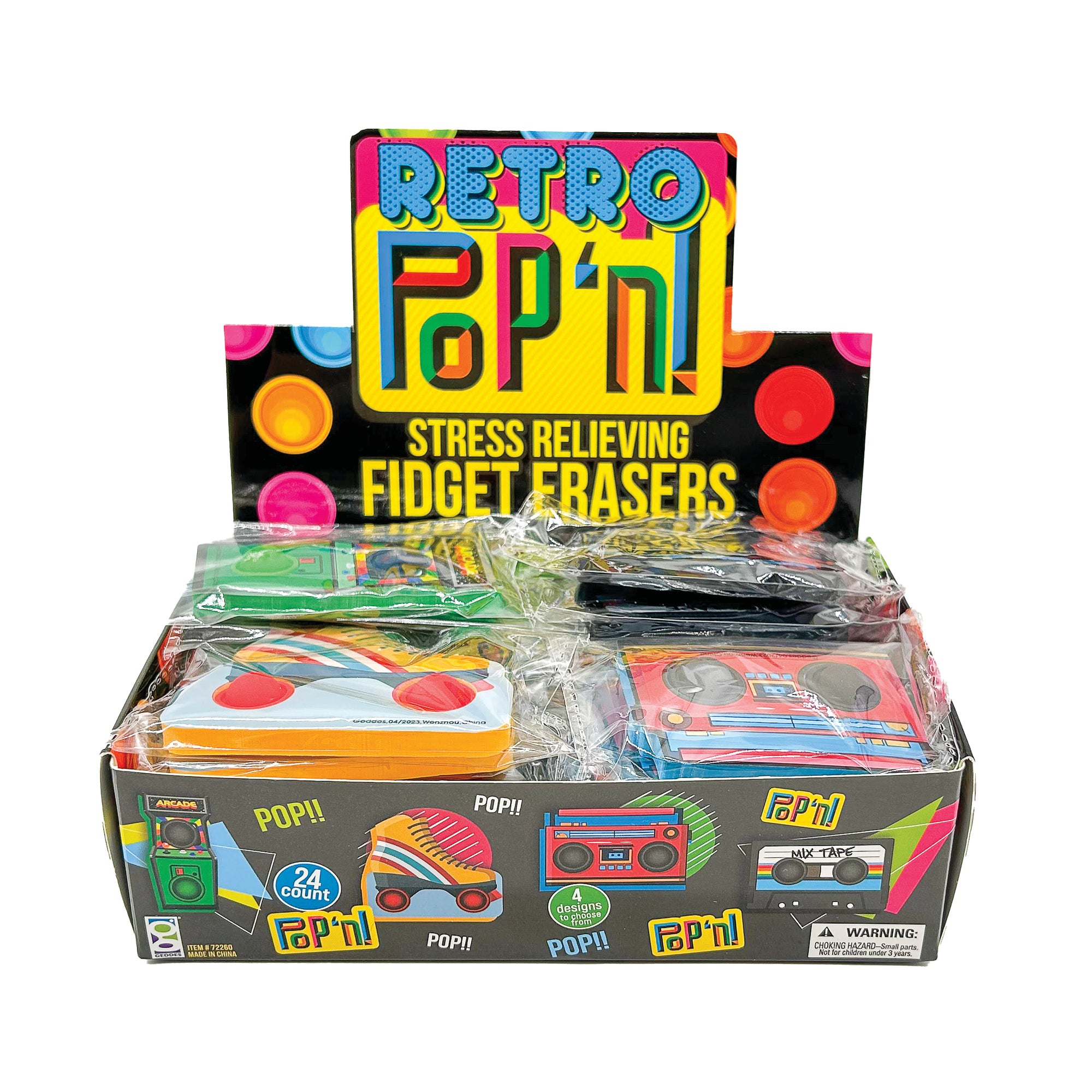 Retro Pop ‘n’ Stress Relieving Fidget Erasers