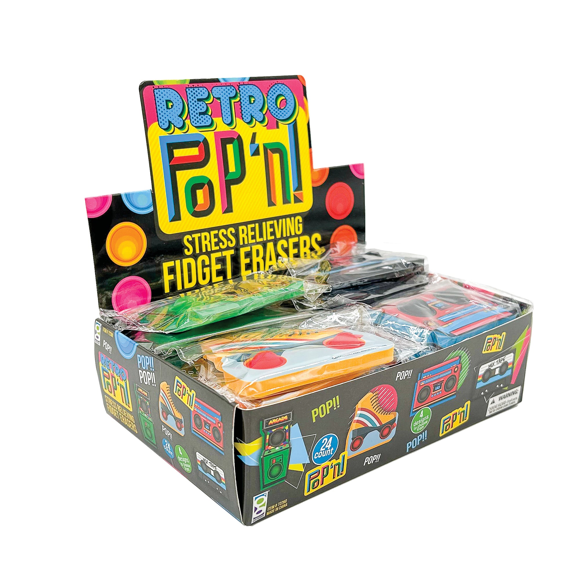 Retro Pop ‘n’ Stress Relieving Fidget Erasers