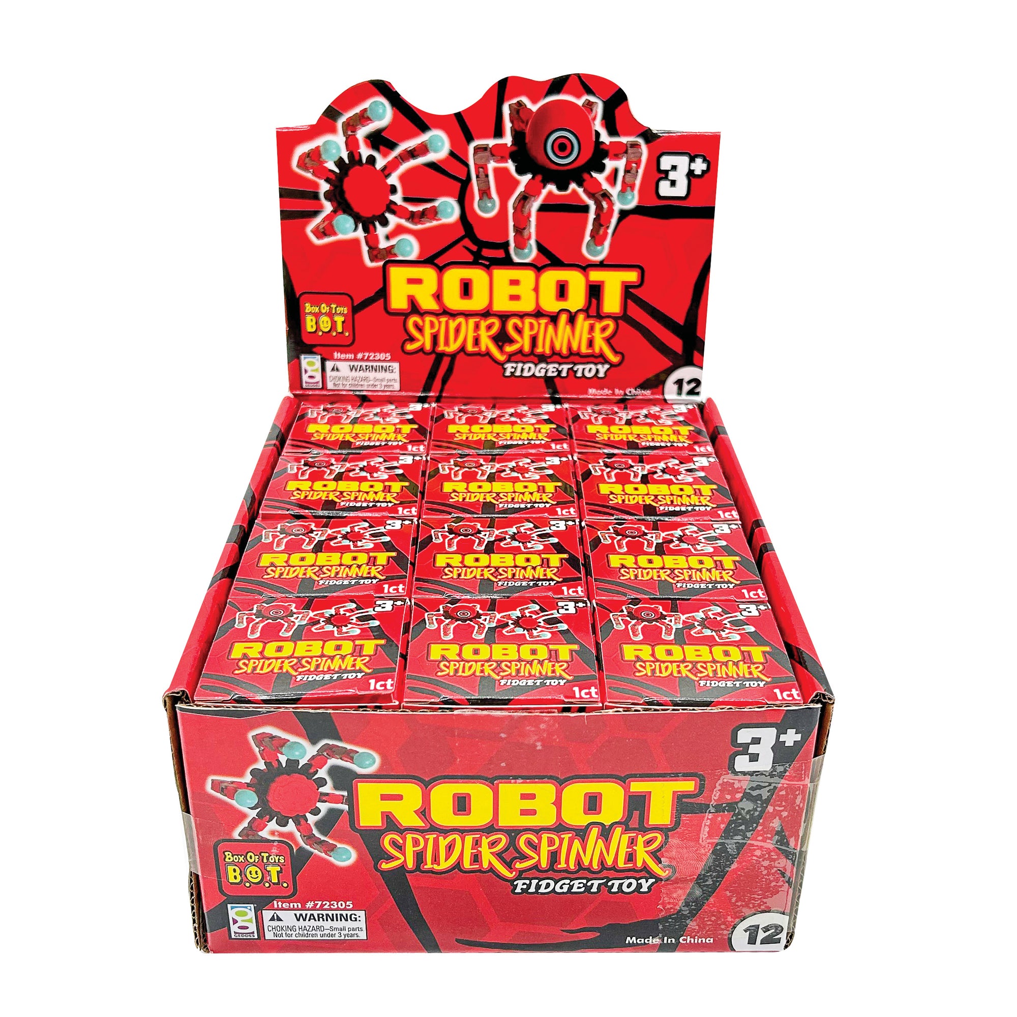 Robot Spider Spinning Fidget Toys - 12 per display