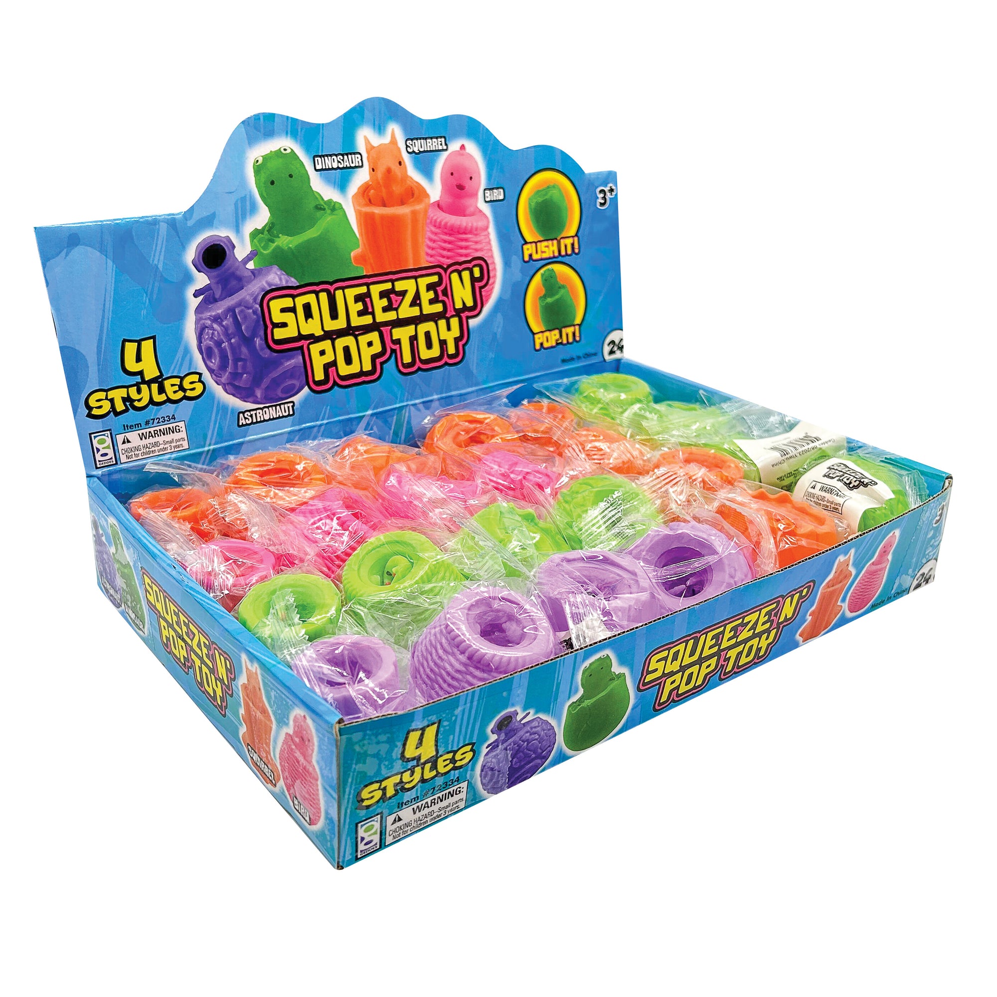 Squeeze ‘N’ Pop Toys - 24 per display