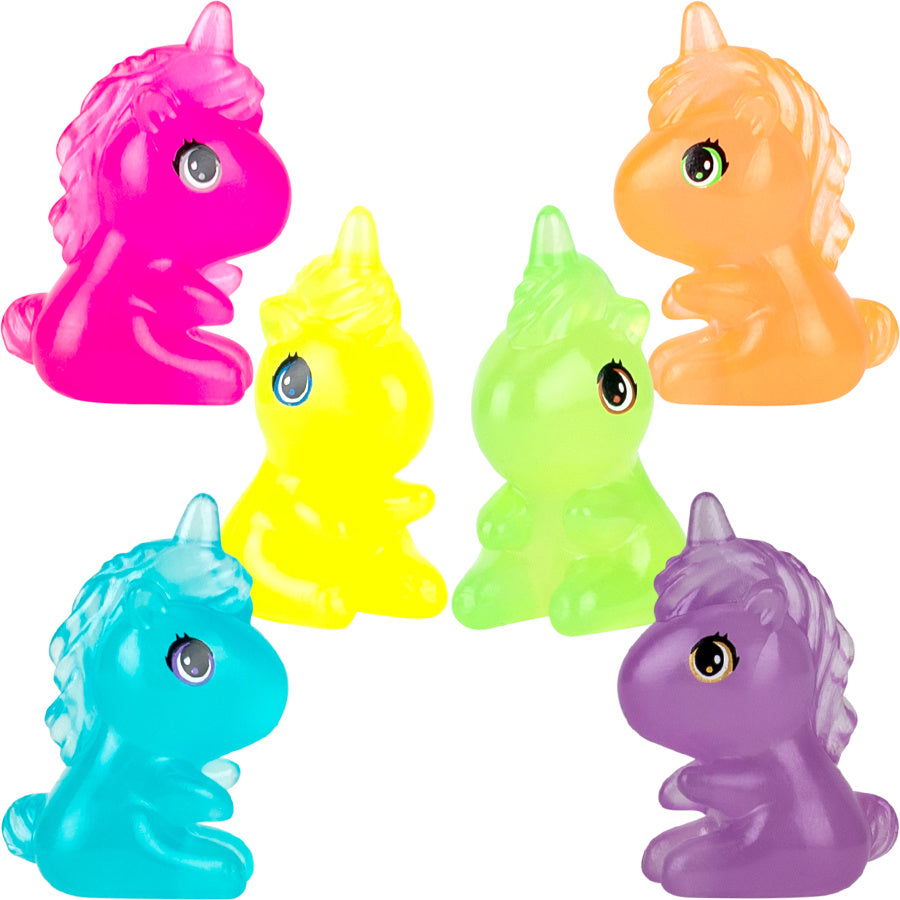 Neon Sitting Unicorn Figures