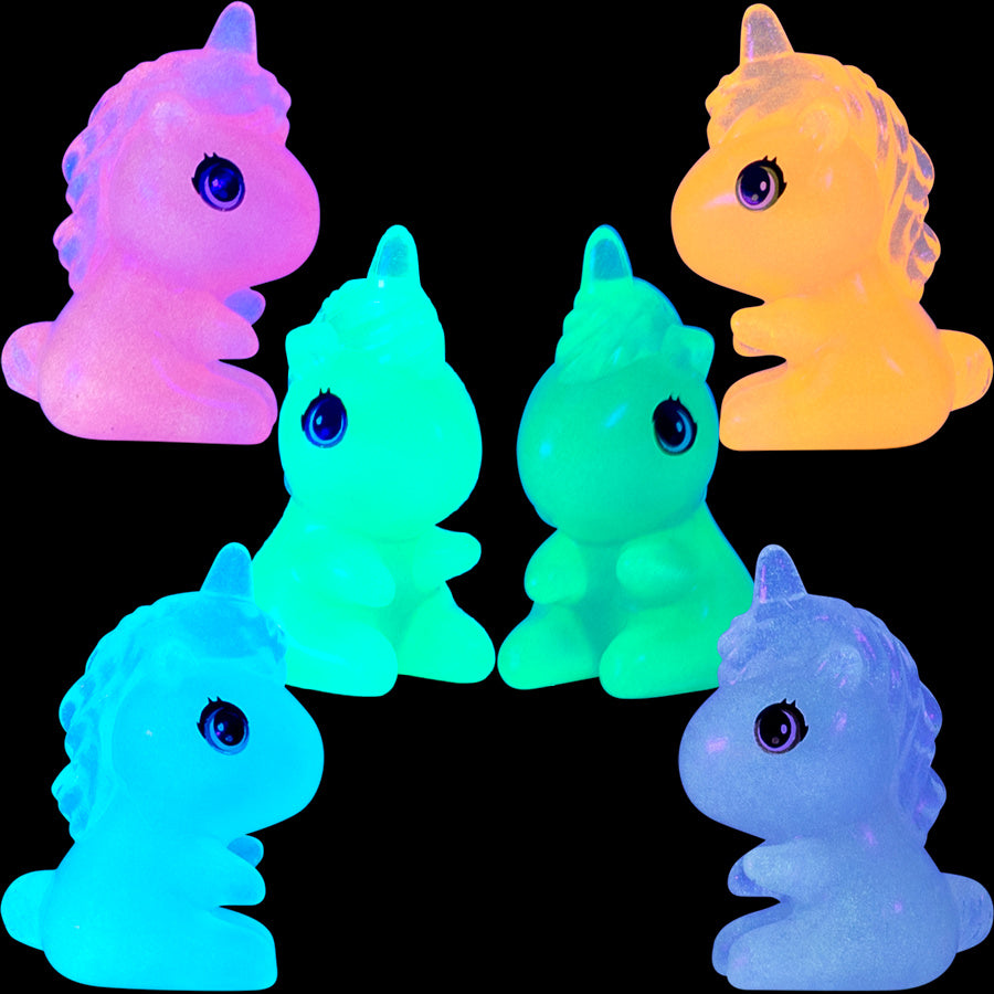 Neon Sitting Unicorn Figures