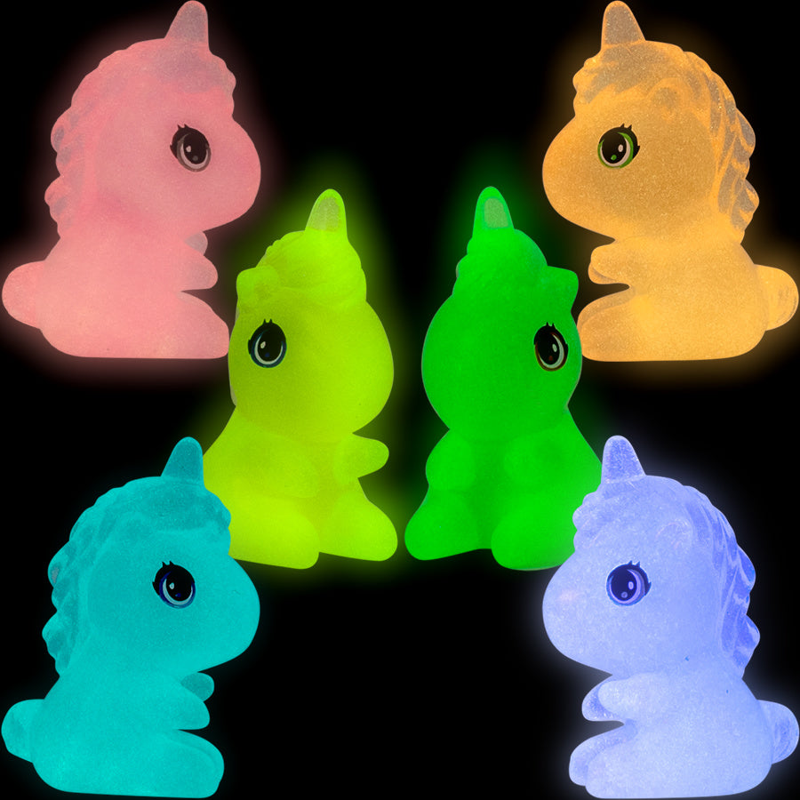 Neon Sitting Unicorn Figures