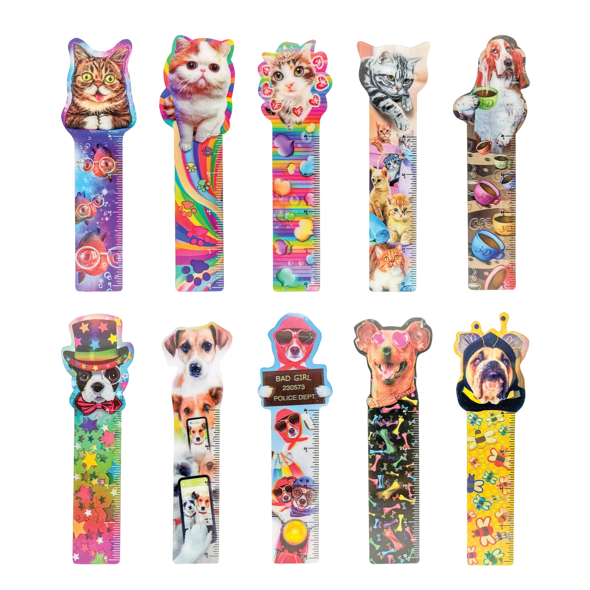 Furry Friends Lenticular Bookmarks - 50 per bag