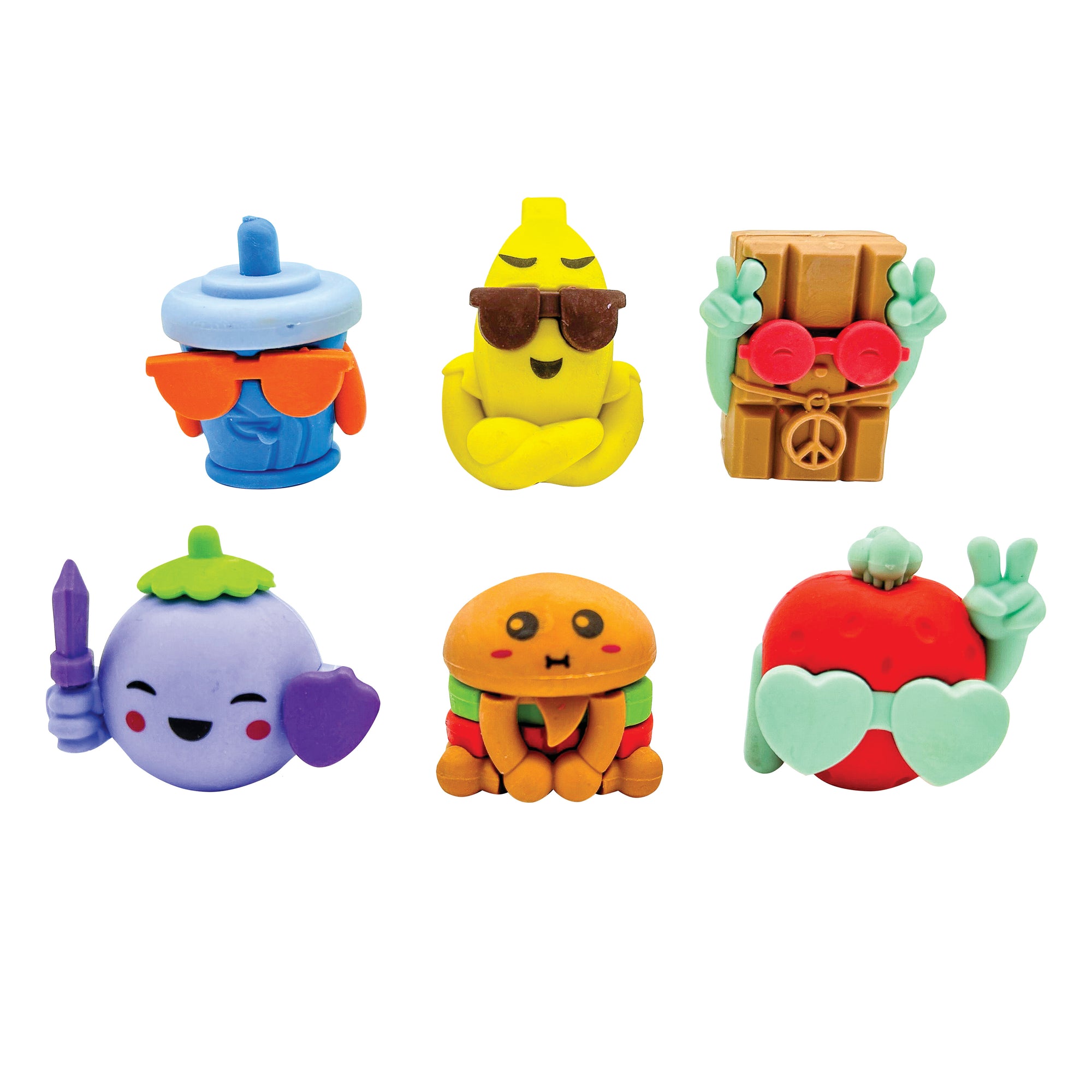 Snack Attack Cool Guys 3D Eraser Toppers