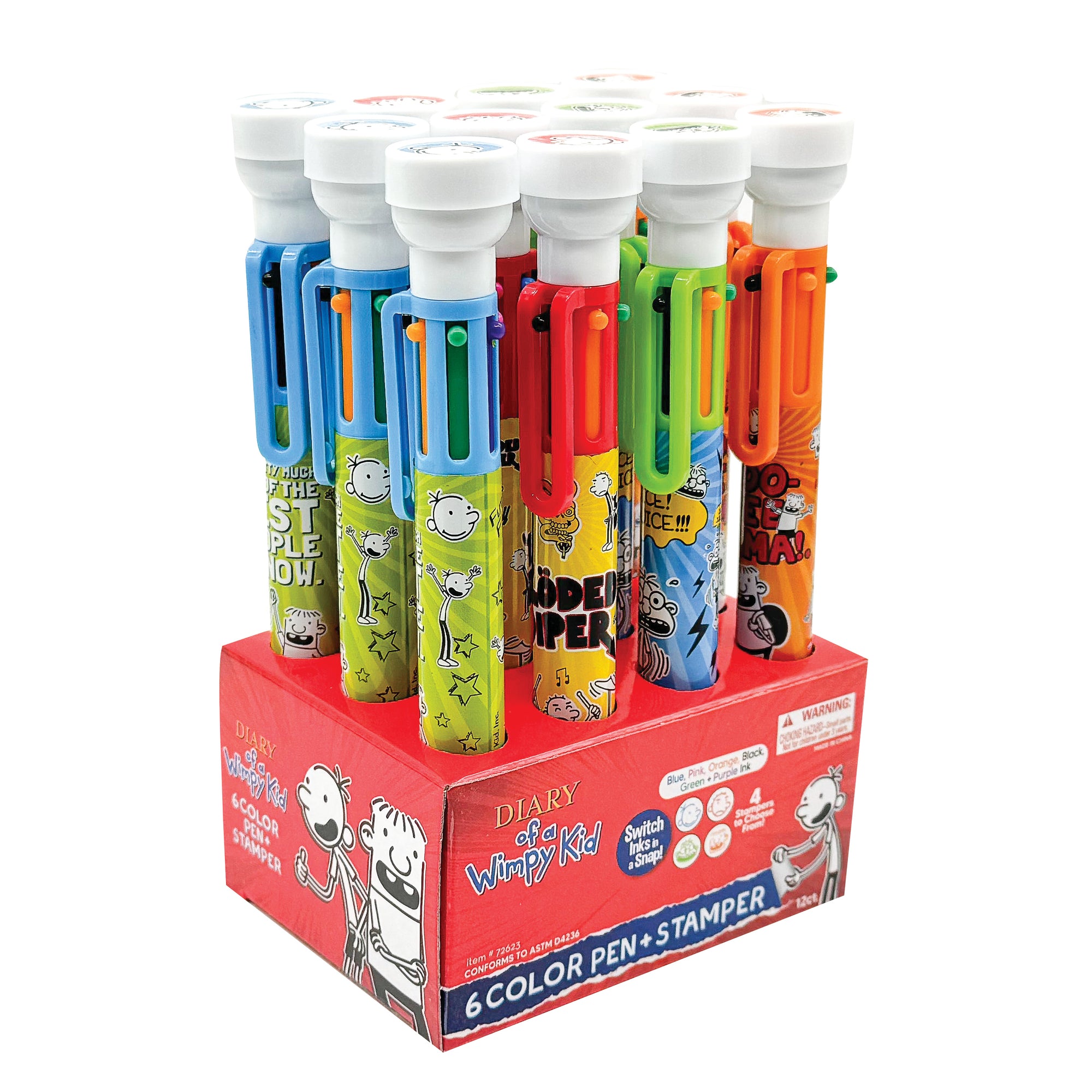 Diary of a Wimpy Kid 6-color Pen with Stamper