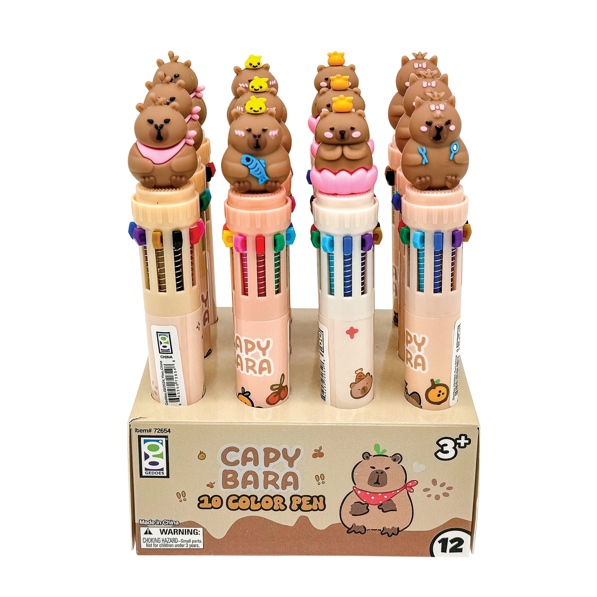 Capybara 10-color Pens - 12 per display