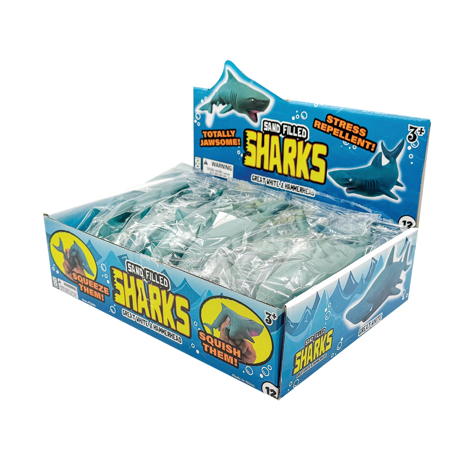 Sand Filled Shark Toys - 12 per display