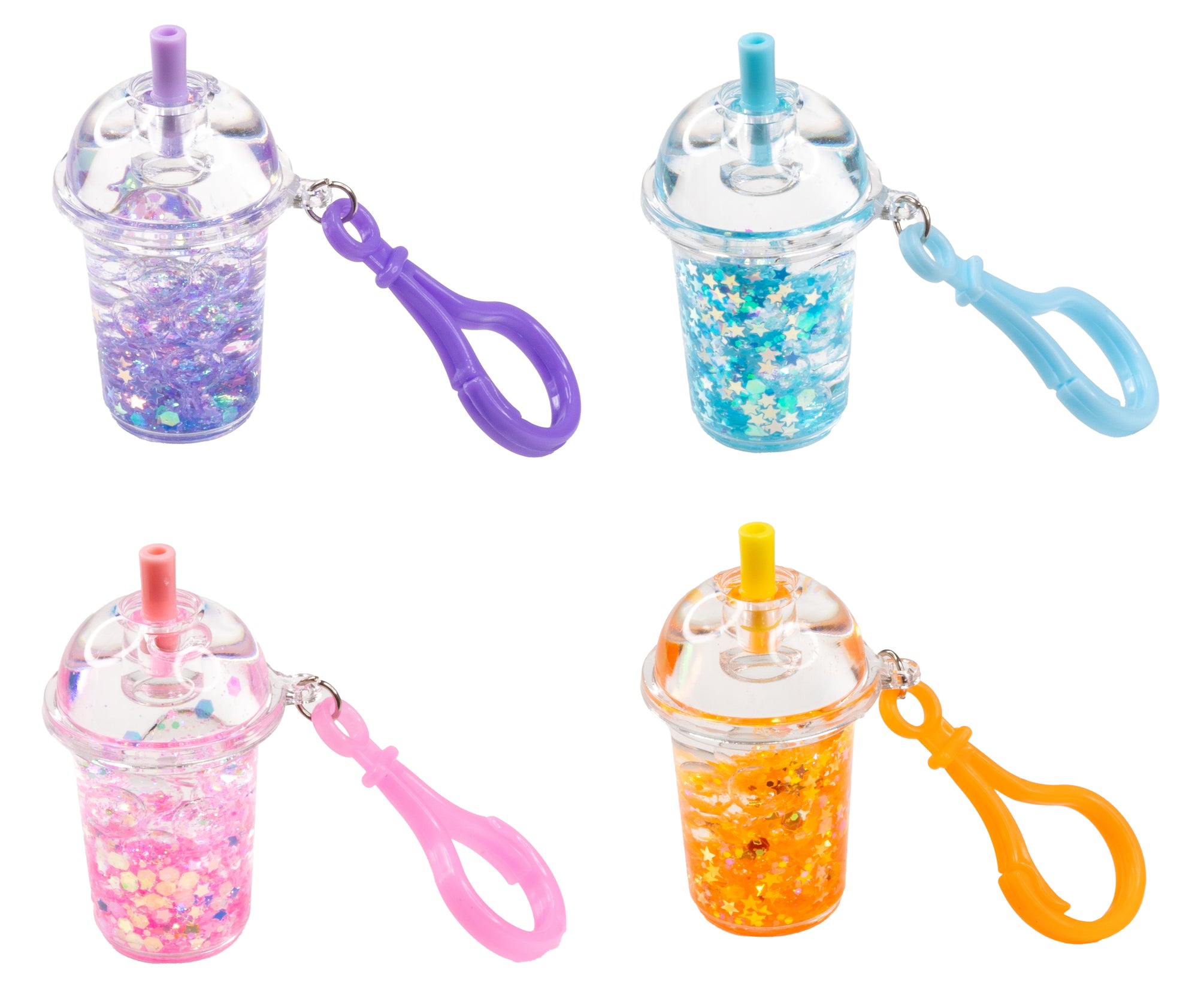 Boba Tea Shimmer Shake Keychain - 24 per display