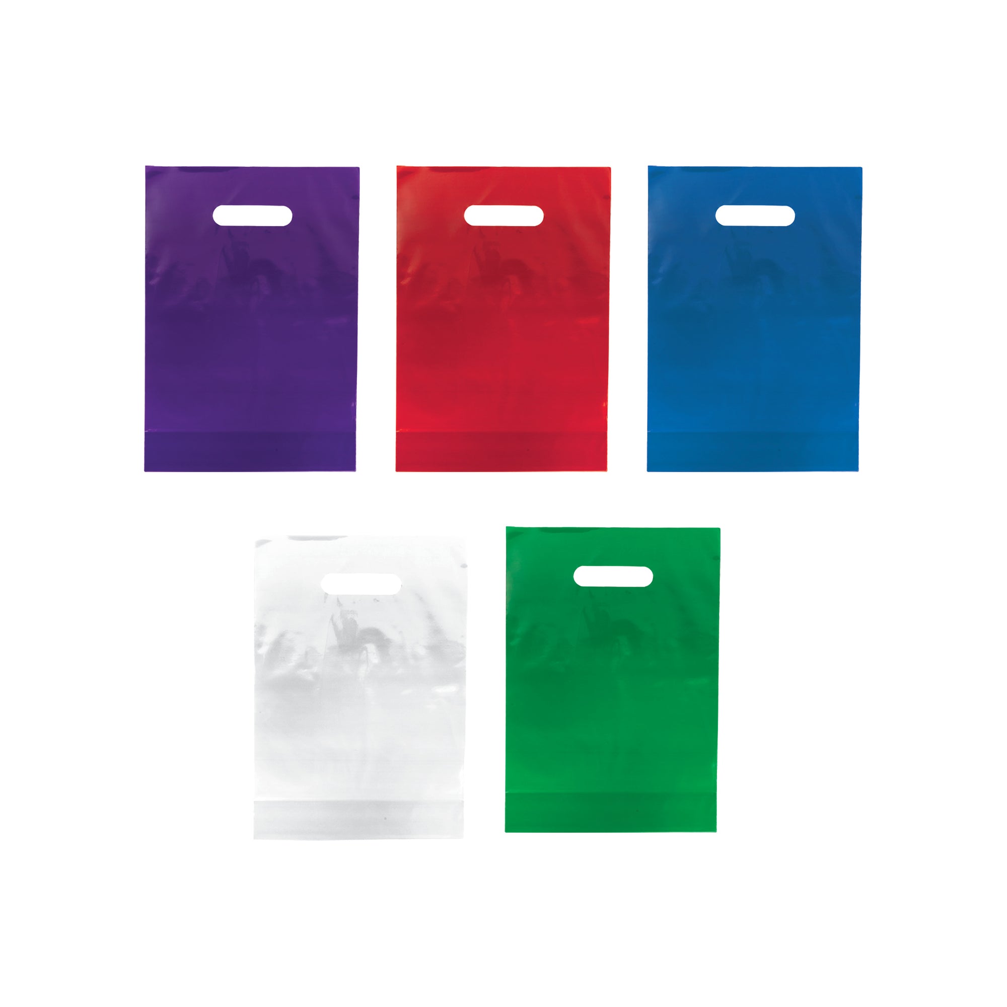 Colorful Plastic Goodie Bags - 12 count