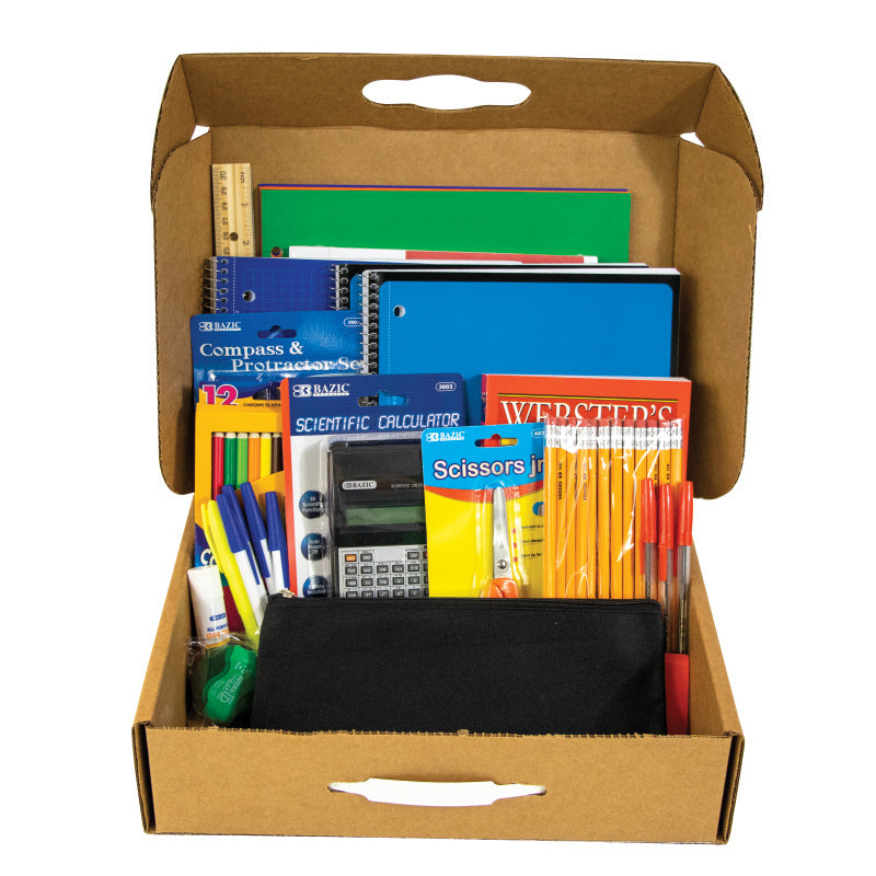 52 Piece Bulk School Supplies Kit for K-12 - Essential Box of School  Supplies for Elementary, Middle, and High School Students