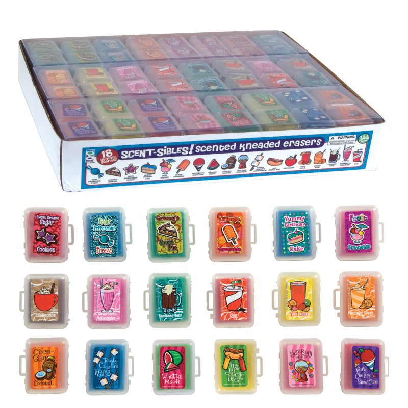 NEW!! 18 Pack Scent-sibles Scented Kneaded Erasers